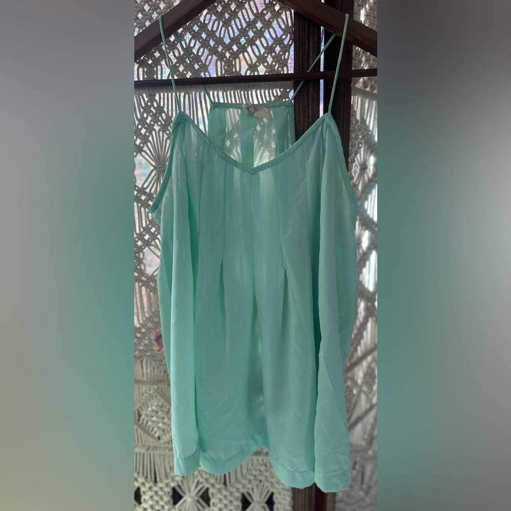 Mint Green Spaghetti Strap Blouse